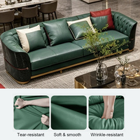 Luxuriöses Modernes Wohnzimmer-Möbelset mit Maßanfertigung: Italienisches Ledersofa und Marmortisch für Villenprojekte
