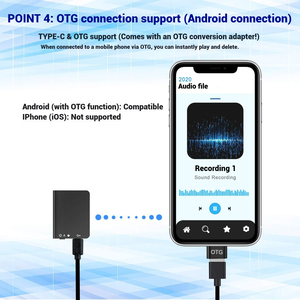 Máy ghi âm giọng nói siêu nhỏ qzt, ghi âm liên tục 16GB, 30h, MP3, giảm tiếng ồn, nhẹ, mini, sạc 1h - Product Image 6