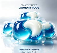 Lessives liquides écologiques Baihe à usage unique, parfum citron, pour vêtements et lavage en machine automatique