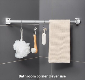 Kẹp Trong Suốt Không Thấm Nước Rèm Rod Clip Xoay Vòng Mạnh Mẽ Tường Dính Móc - Product Image 6