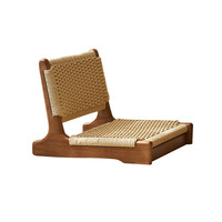 Chaise de thé de style japonais, siège en rotin tatami, chaise Washitsu, chaise à dossier bas pour baie vitrée et balcon