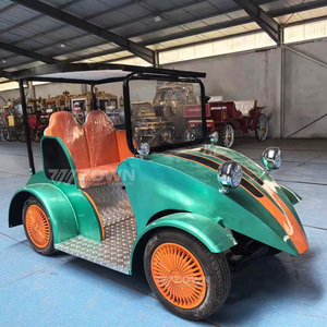 Voiture de tourisme électrique vintage ZOWN, verte et orange, 4 places, haute garde au sol - Product Image 4