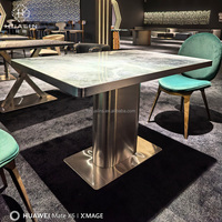 Table à manger de style moderne HUALIN pour restaurants, table à manger commerciale personnalisée en pierre frittée, meubles de salle à manger