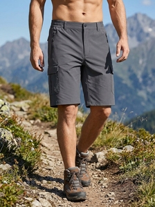 <b>Men's</b> Vintage Elastic Waist Stretch <b>Cargo</b> <b>Shorts</b> Quick Dry Water Repellent <b>Lightweight</b> ODM Outdoor Hiking Travel <b>Shorts</b> - Product Image 2
