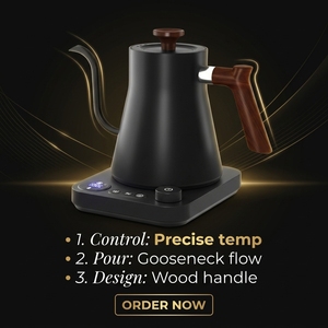 <span class=keywords><strong>กา</strong></span>ต้มน้ำแบบคอห่าน 2025 <span class=keywords><strong>กา</strong></span>ต้มน้ำไฟฟ้าอัจฉริยะควบคุมอุณหภูมิคงที่ หม้อต้มกาแฟแบบเท สเตนเลสสตีล 1.0 ลิตร พร้อมระบบทำความร้อน - Product Image 1