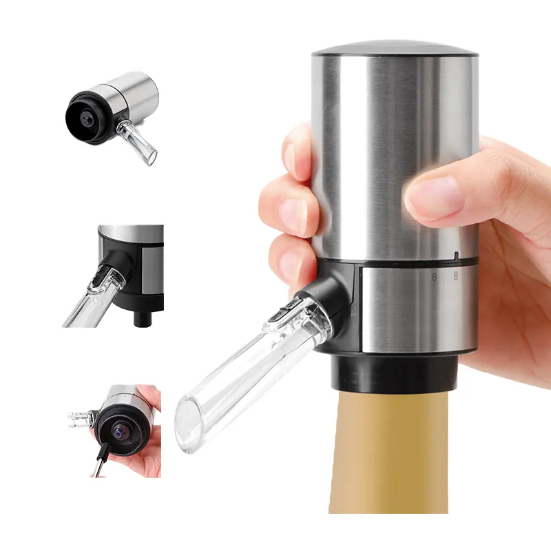 New Arrival Product Electronic, Gift Bar Accessories Swivel Aerator Set Magic One Button Wine Decanter/