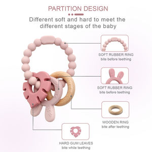 Nuevo Mordedor de Silicona con Forma de Conejito, Mordedor Masticable para Bebés, Fabricante OEM y ODM, Juguetes Sensoriales de Grado Alimenticio para la Dentición - Product Image 6