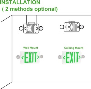 UL-Listed USA Stock Green Two <strong>LED</strong> Emergency <strong>Exit</strong> Lights Adjustable Head Battery Backup Dual <strong>LED</strong> <strong>Lamp</strong> ABS Fire Resistance - Product Image 4