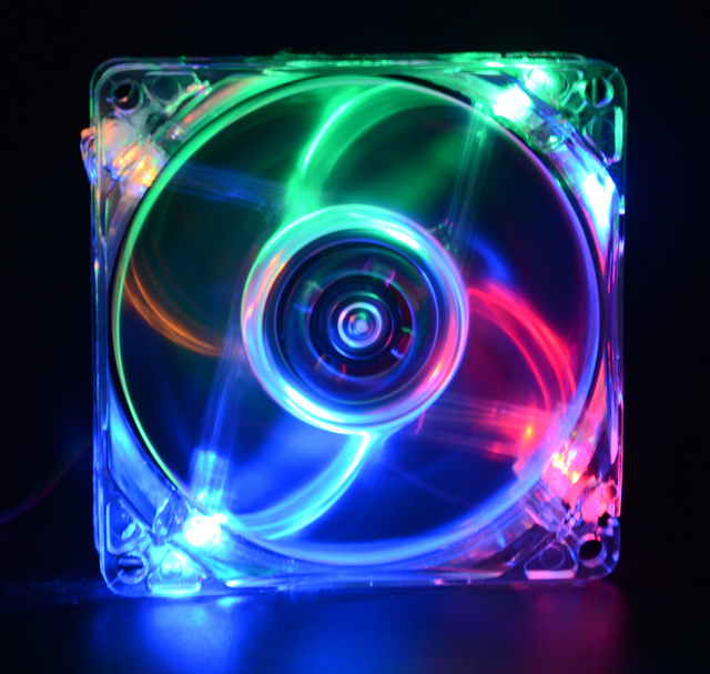 PC Computer Fan Case Cooling Fan 8025 8cm 80mm with LED Lights Chassis Fan 80*80*25