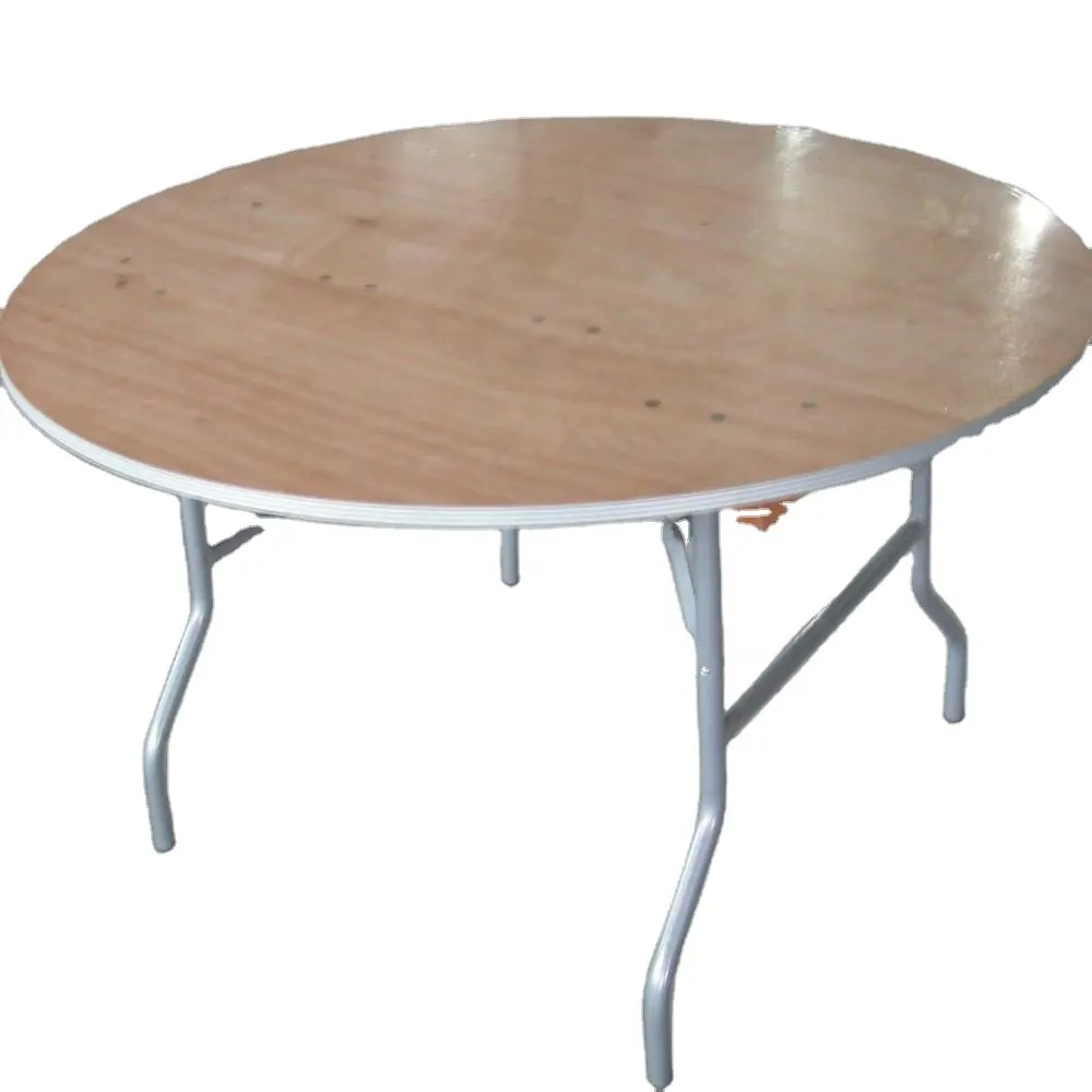 Table pliante ronde en bois de banquet de 8 pieds