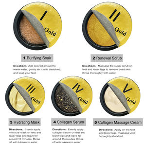 Nouvelle tendance soins de la peau des pieds <span class=keywords><strong>Spa</strong></span> produits de pédicure sucre gommage corporel masque hydratant crème hydratante 5 étapes collagène pédicure Kit - Product Image 3