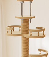 NOUVEAU 2026 Arbre à chat de luxe moderne en bois et sisal naturel avec griffoir, Tour d'escalade pour chat