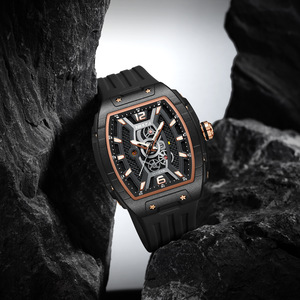 Reloj de Hombre Moderno con Forma de Barril - Correa de Silicona, Movimiento de Cuarzo Japonés, Reloj Deportivo Luminoso a Prueba de Agua - Product Image 2