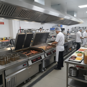 QSR Commercial à trois brûleurs Double face Hamburger <span class=keywords><strong>Grill</strong></span> Heavy Duty 1/3 Plaque chauffante à surface plane pour les restaurants de restauration rapide - Product Image 6