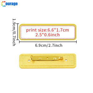 新的2 * 7厘米金别针名称徽章空白升华名称标签与铝板定制印刷 - Product Image 6