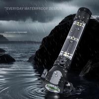 Lampe torche solaire multifonctionnelle rechargeable par USB, en aluminium, avec marteau de secours, pour situations d'urgence, survie et camping