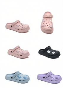 Sandali Zoccoli per Bambini con Spille Animate Taglia 21 Rosa Punta Tonda in EVA per Tutte le Stagioni - Product Image 1