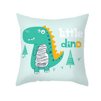 Nouvel ensemble de housses de coussin imprimées dinosaures de dessin animé, mignonnes pour la décoration de chambre d'enfant et de canapé
