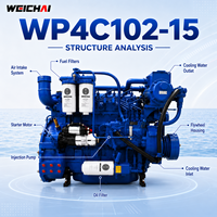 Weichai WP4 Serie WP4C102-15 1500 U/min Schiffsdieselmotor für Fischerboote, Arbeitsboote, Frachtschiffe und Passagierboote