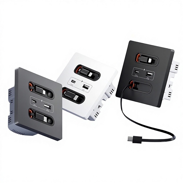 KESHIQI Industrial Plastic Universal Socket with 20W Fast Charge USB-C Port Wall Socket for Mobile Phone Charging
