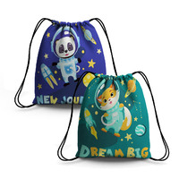 Sacs à cordon en polyester de conception spatiale, neufs, pour enfants, pour le rangement de bonbons, de collations, pour l'école, les fêtes