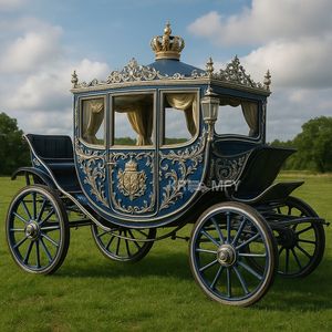 Gold Leaf <b>Paint</b> Customized Luxury Princess Royal Horse Carriage Sightseeing Flower Decorated 4-6 People Solid Rubber Tires - Product Image 3
