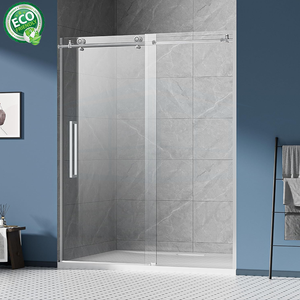 Porte de douche semi-cadre doré brossé, verre trempé 8 mm, cadre en aluminium premium, glissière silencieuse - Product Image 2