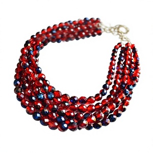 Collier de luxe fait main multicolore en pierres précieuses, perles élégantes pour femme, idéal pour les fêtes, cadeaux, bijoux en gros - Product Image 1