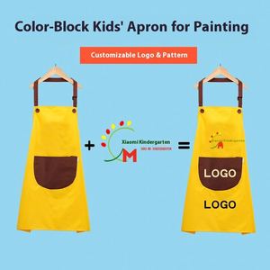 Tablier à manches personnalisable avec logo publicitaire, imperméable, pour les cours d'art au collège et à la maternelle - Product Image 2