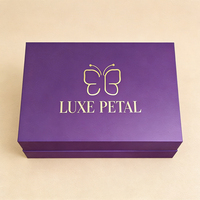 Boîtes cadeaux rigides en carton de luxe avec logo personnalisé en or à chaud, deux pièces, couvercle amovible, doublure en satin de soie