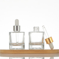 Flacon compte-gouttes de luxe personnalisé en verre dépoli rose de 30 ml pour sérum visage ou huile essentielle, avec épaule plate et boîte