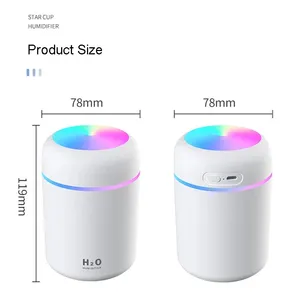 Mini USB Portable Air Humidifier 2 In 1 Cool Mist H2O H20 Humidificador 300ml Smart Car Air Humidifier With CE RoHS