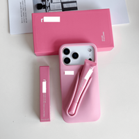 Étui pour téléphones Apple, style rouge à lèvres et brillant à lèvres Rhod, silicone, couverture intégrale pour iPhone 11/12/13/14/15/16 Pro Max et Plus