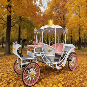 Calèche électrique royale à chevaux avec éclairage LED, taille réelle, capacité 4-6 personnes, style luxueux pour attractions touristiques - Product Image 1