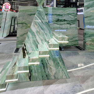 Marches d'escalier en marbre vert poli antidérapant, taille personnalisée, escalier en pierre naturelle avec éclairage LED - Product Image 6