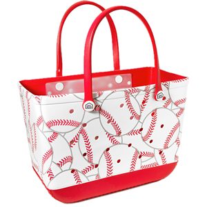 Extra <b>Large</b> Rubber Tote <b>Bag</b> with Protective Zipper Pouch Rubber <b>Beach</b> Tote <b>Bag</b> with Pocket Baseball Bogg <b>Bag</b> - Product Image 1