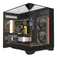 Boîtier PC de bureau Mid-Tower blanc avec panneau en verre trempé panoramique pour processeur, refroidissement ATX, idéal pour le gaming