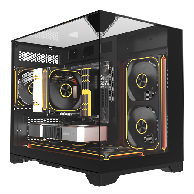 Mid Towers Desktop White Pc Casing Cpu Cabinet Panoramic Tempered Glass Atx Cooling Gaming Computer case