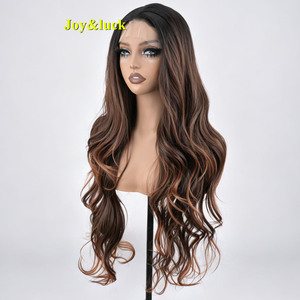 <span class=keywords><strong>Perruque</strong></span> Lace Front 5x5 en gros, longue, ondulée, ombrée miel, avec ligne de cheveux pré-épilée, pour femmes, usage quotidien, fêtes, rendez-vous, cosplay - Product Image 3