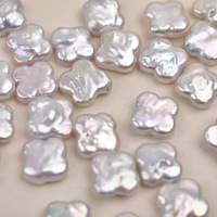 Perles en vrac de Zhuji, naturelles, blanches, d'eau douce, en forme de trèfle à quatre feuilles, pour la fabrication de bijoux DIY
