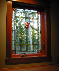 Fenêtre et porte en verre teinté européen faites à la main, design floral panoramique, pour la décoration intérieure – Fournisseur direct usine Chine - Product Image 1