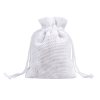 Pochette en lin à cordon, sac rétro en jute pour le rangement de bijoux et de objets Wenwan, petit sac portable pour sachets et emballages cadeaux, organisateur