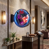 Système d'affichage LED holographique 3D mural, boîte lumineuse publicitaire visuelle commerciale, utilisation intérieure et extérieure, OEM, promotions pour les magasins