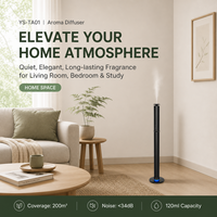 Diffuseur d'arômes ultrasonique en métal Tower 120 ml, compatible Bluetooth, télécommande tactile, triple contrôle, USB-C, pour hôtel, spa, maison, logo personnalisé OEM