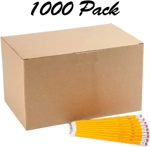 Ahşap kaplı #2 HB kalem, sarı, önceden bilenmiş, toplu paket, 1000 kalem/set arayan