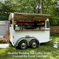 Remorque de bar mobile personnalisée, remorque de bar vintage de type remorque à chevaux pour événements en plein air, mariages et services de traiteur