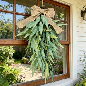 Guirlande de feuilles de saule artificielles Whiskers, 10 cm, pour décoration de mariage, utilisation intérieure et extérieure - Product Image 4