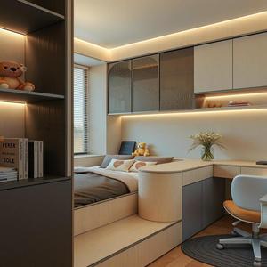 Light Luxury Custom Tatami Bed, Bespoke High-end Tatami Platform Bed With Integrated Storage - Product Image 3