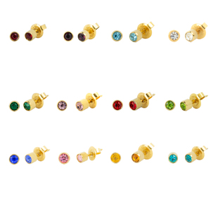 Orecchini a perno in acciaio inossidabile placcato oro, universali per lobo e cartilagine dell'orecchio - Product Image 4