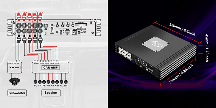AudioWinner T810.8L OEM 10チャンネルサウンドデジタル信号